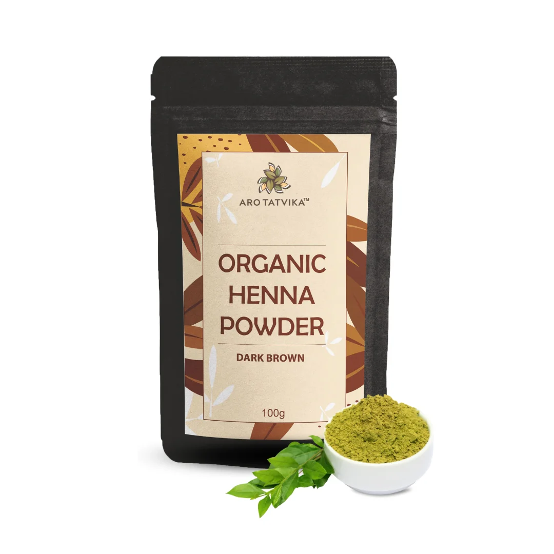 Dark brown organic henna powder