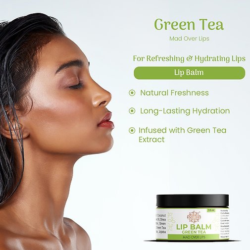 Natural Green Tea Lip Balm (10ml) - Image 4