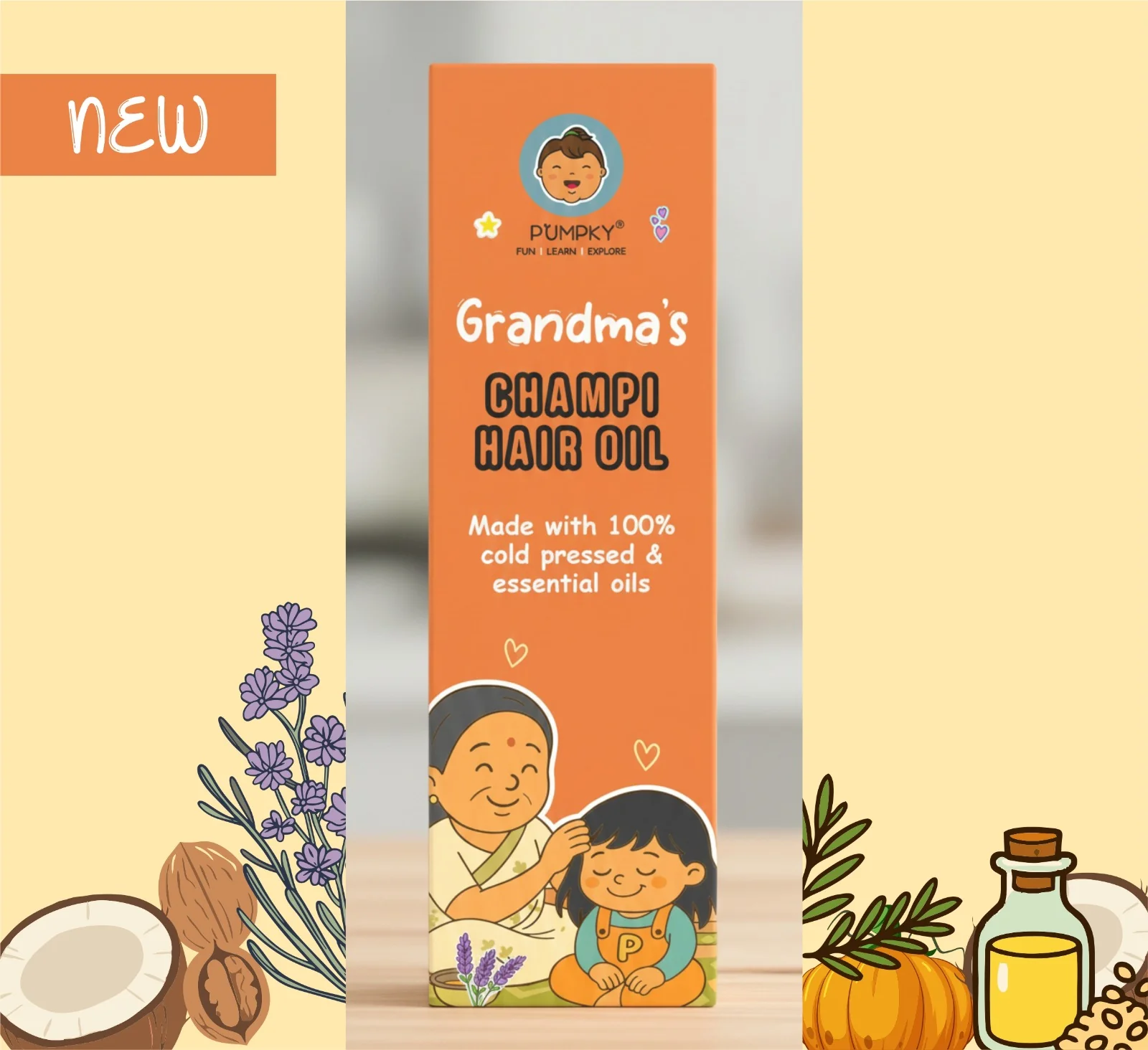 Kids-Friendly Pumpky Grandma’s Champi Hair Oil (100 ml)