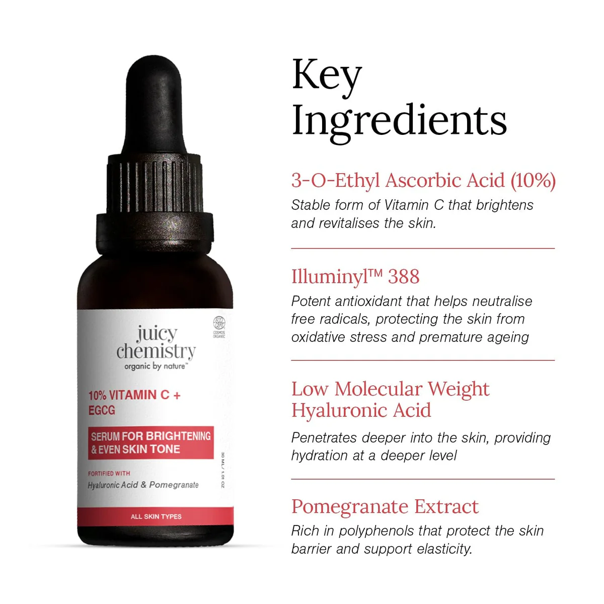 Juicy Chemistry 10% Vitamin C + EGCG Face Serum - Image 2