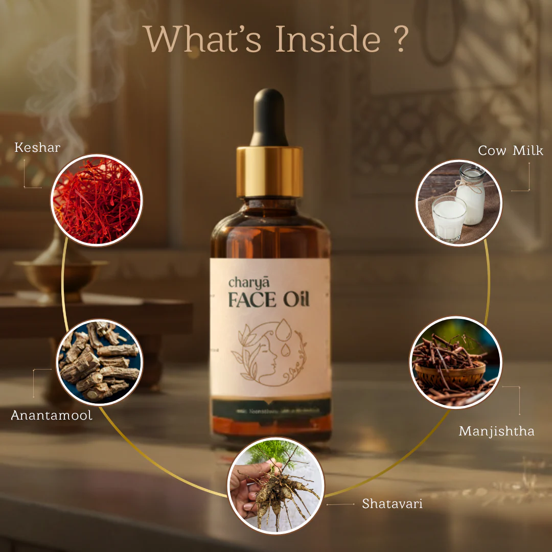 Charya Face Oil – Nourishing Oil for Dry, Dull & Sensitive Skin - Image 4