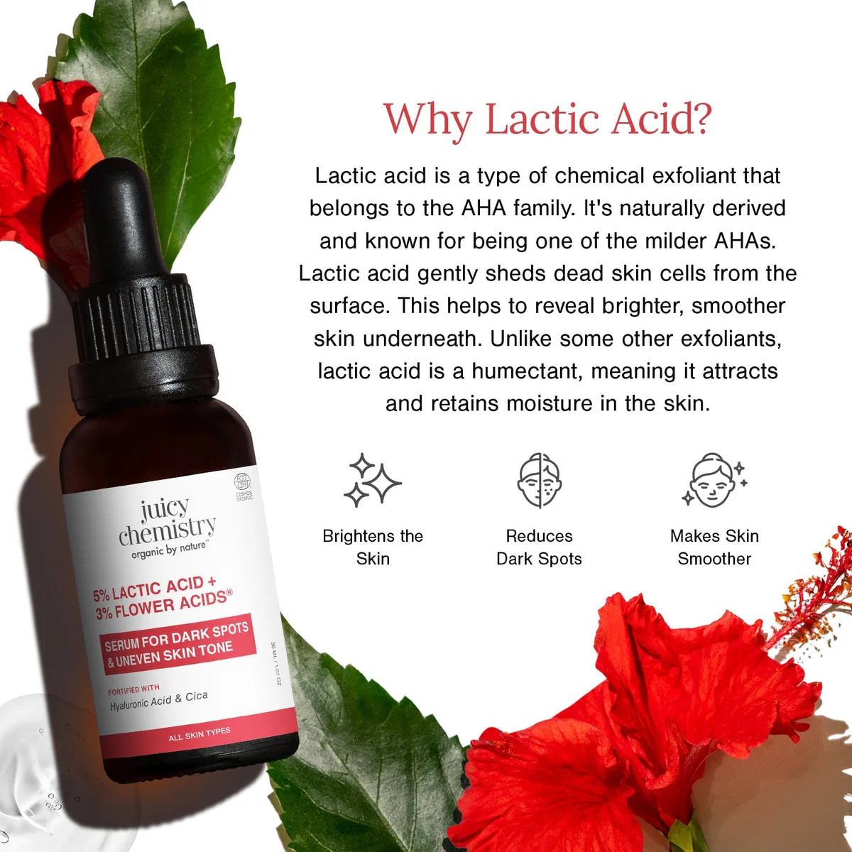 Juicy Chemistry 5% Lactic Acid + 3% Flower Acids Face Serum - Image 4