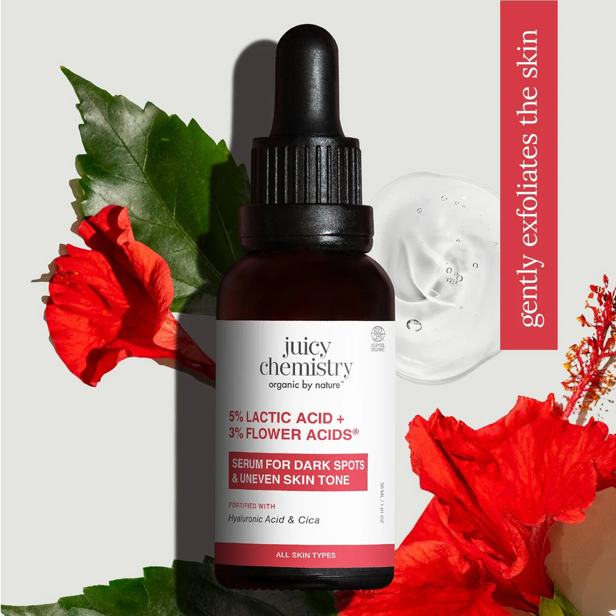 Juicy Chemistry 5% Lactic Acid + 3% Flower Acids Face Serum