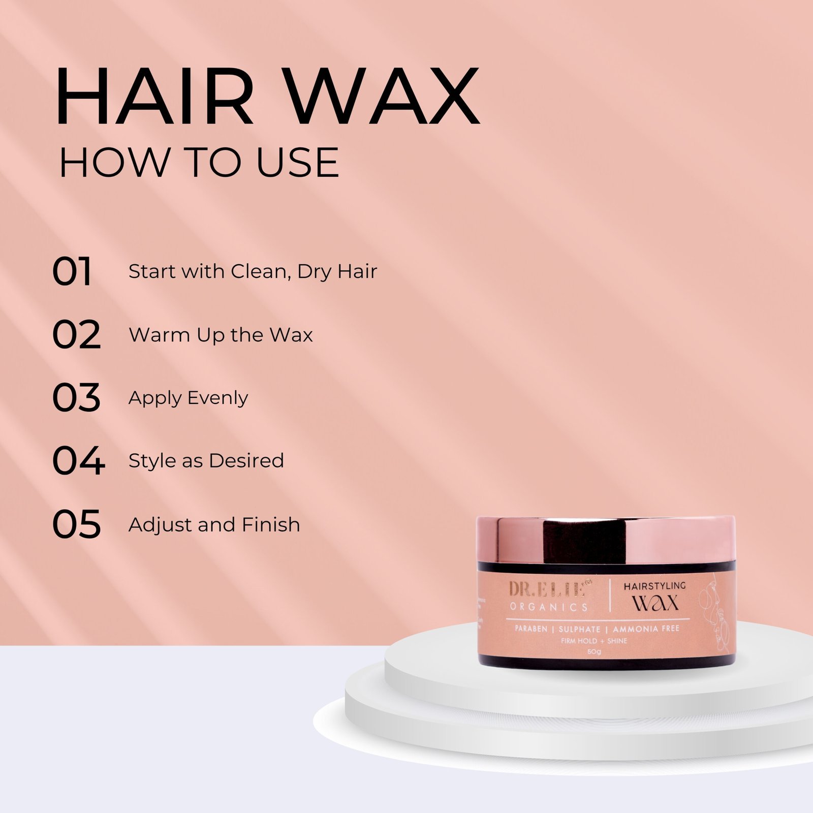 Hairstyling Wax for Strong Hold and Matte Finish (50g ) - Image 4
