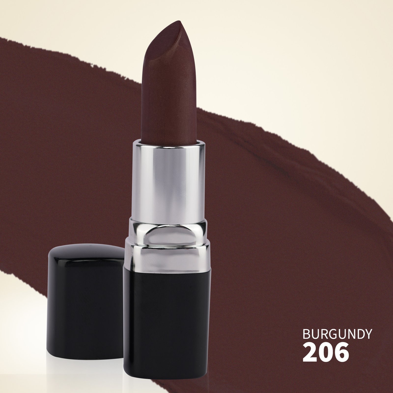 Burgundy - 206 I Barva Natural Ghee-enriched Lipstick (4.3g) - Image 2