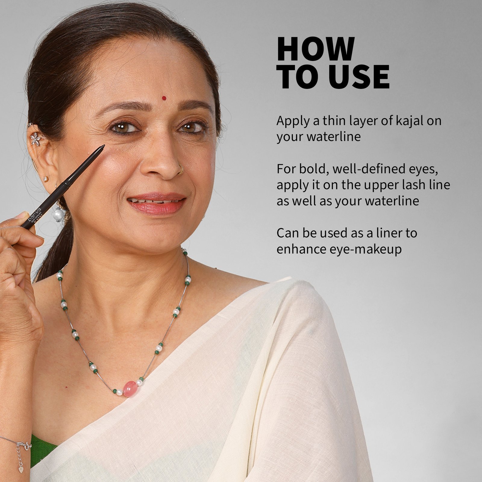 Barva's 100% Natural Kajal Pencil Stick Enriched with Vitamin E - Image 3