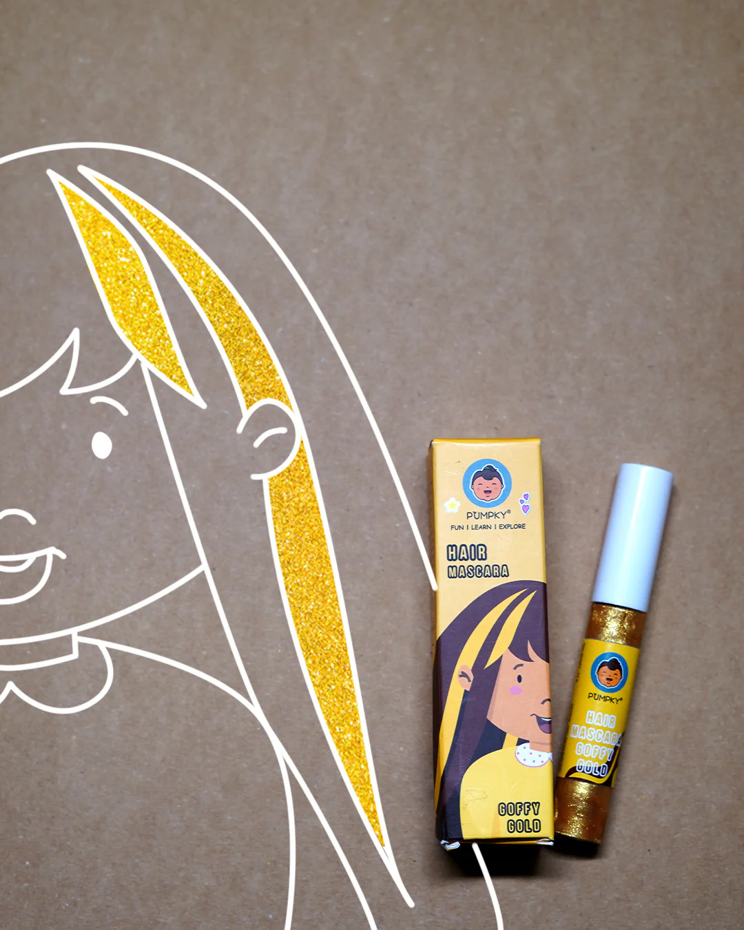 Kids-Friendly Pumpky Hair Mascara – Goofy Gold (8 ml)