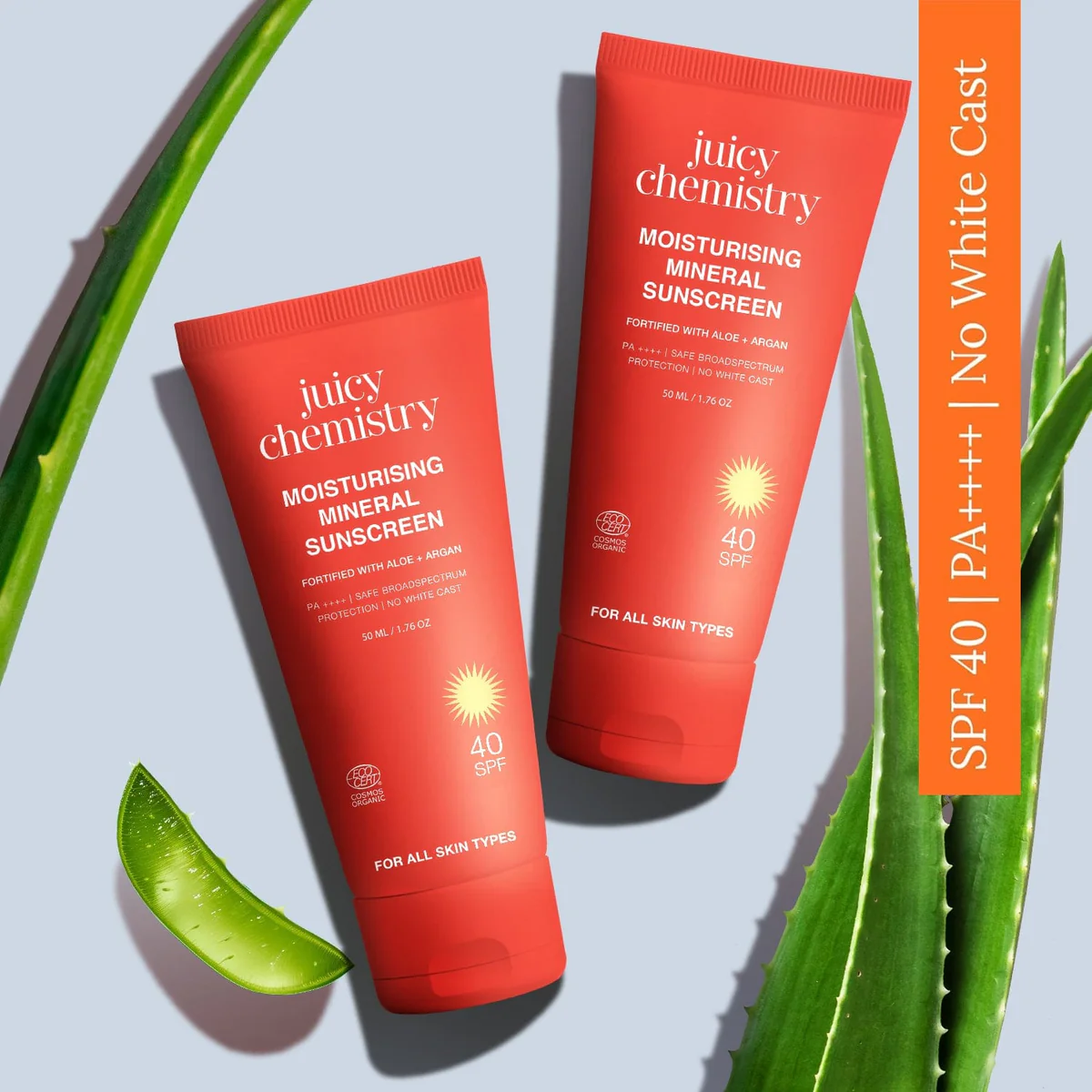 Moisturising Mineral Sunscreen Fortified with Aloe + Argan (50 ml)