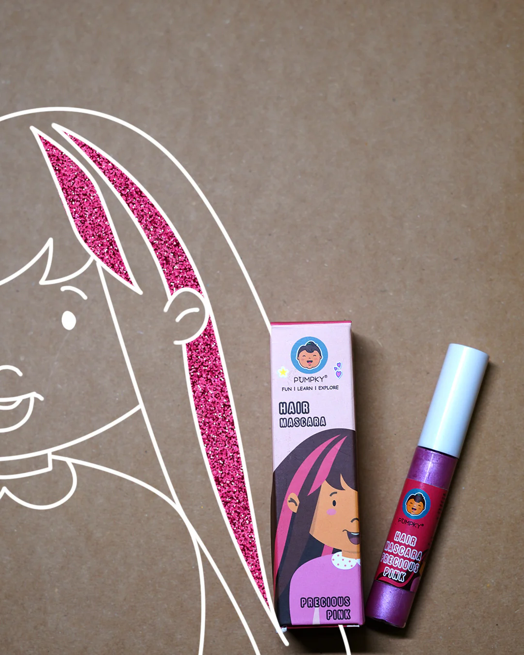Kids-Friendly Pumpky Hair Mascara – Precious Pink (8 ml)