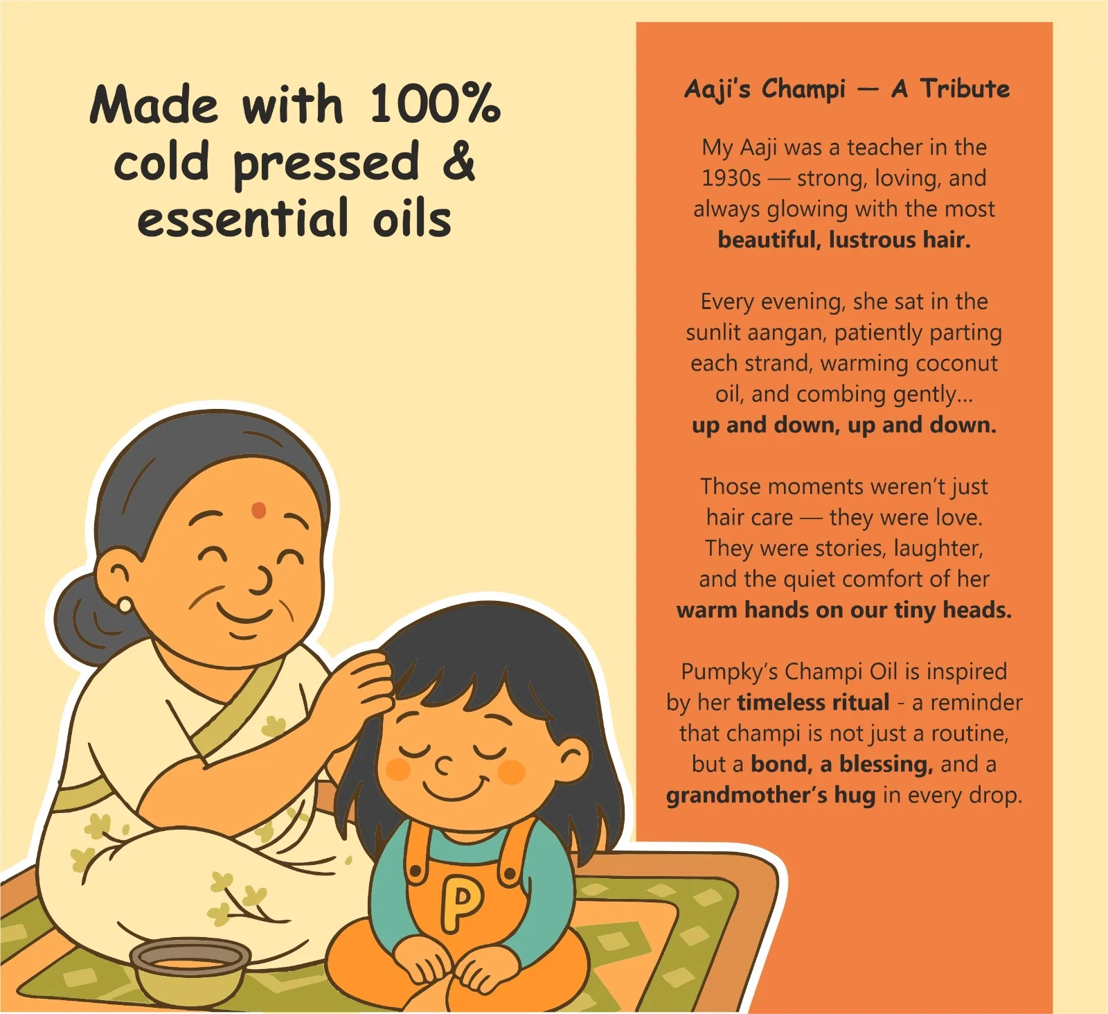 Kids-Friendly Pumpky Grandma's Champi Hair Oil (100 ml) - Image 3