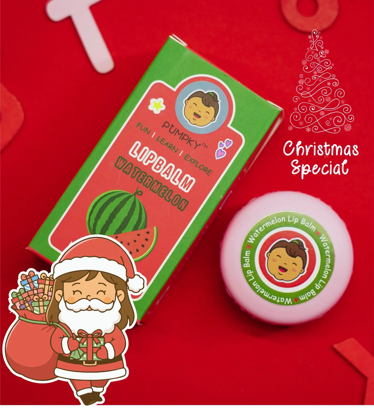 Kids-Friendly Pumpky Watermelon Lip Balm (10 gm) - Image 3