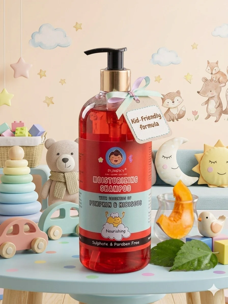 Kids-Friendly Pumpky Moisturizing Shampoo Sulphate and Paraben Free (200 ml) - Image 2
